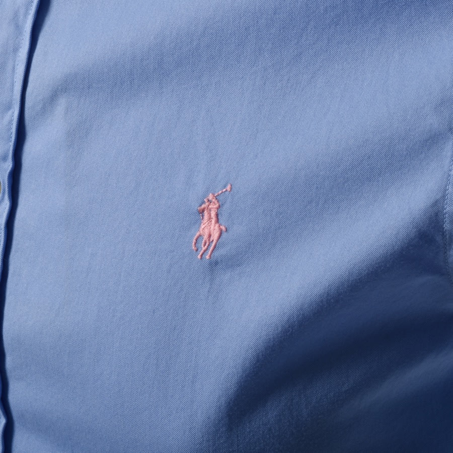 Alternative Image for ProductRalph Lauren Slim Fit Short Sleeve Shirt Blue3